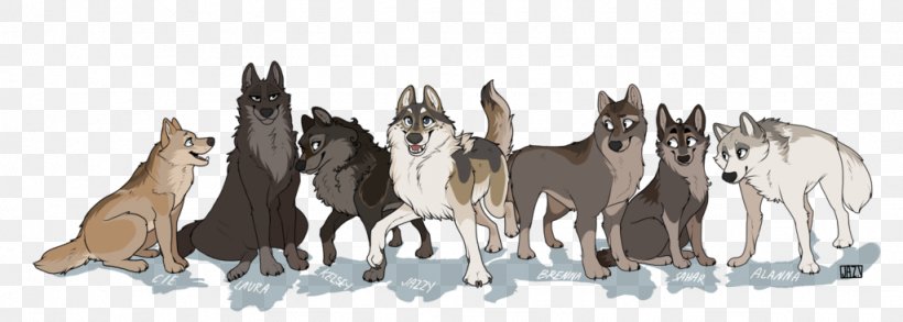 Gray Wolf Hyena Wolfpack Panthera, PNG, 1024x366px, Gray Wolf, Alpha, Animal, Animal Figure, Dog Like Mammal Download Free