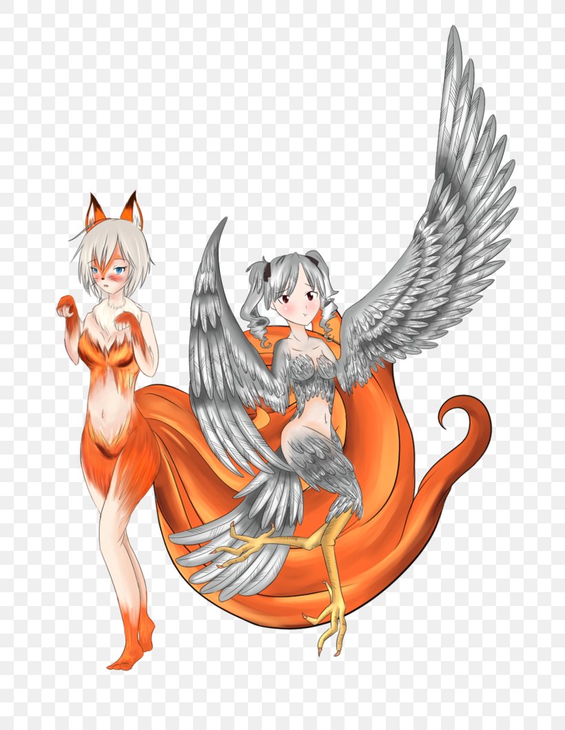 Harpy Kitsune Furry Fandom Legendary Creature Art, PNG, 753x1060px, Harpy, Angel, Art, Carnivora, Carnivoran Download Free