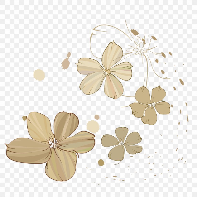 Vector Hand Painted Petal Decoration, PNG, 1500x1500px, Petal, Beige, Flower, Leaf, Moths And Butterflies Download Free