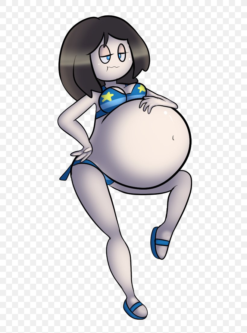 Belly inflation girl