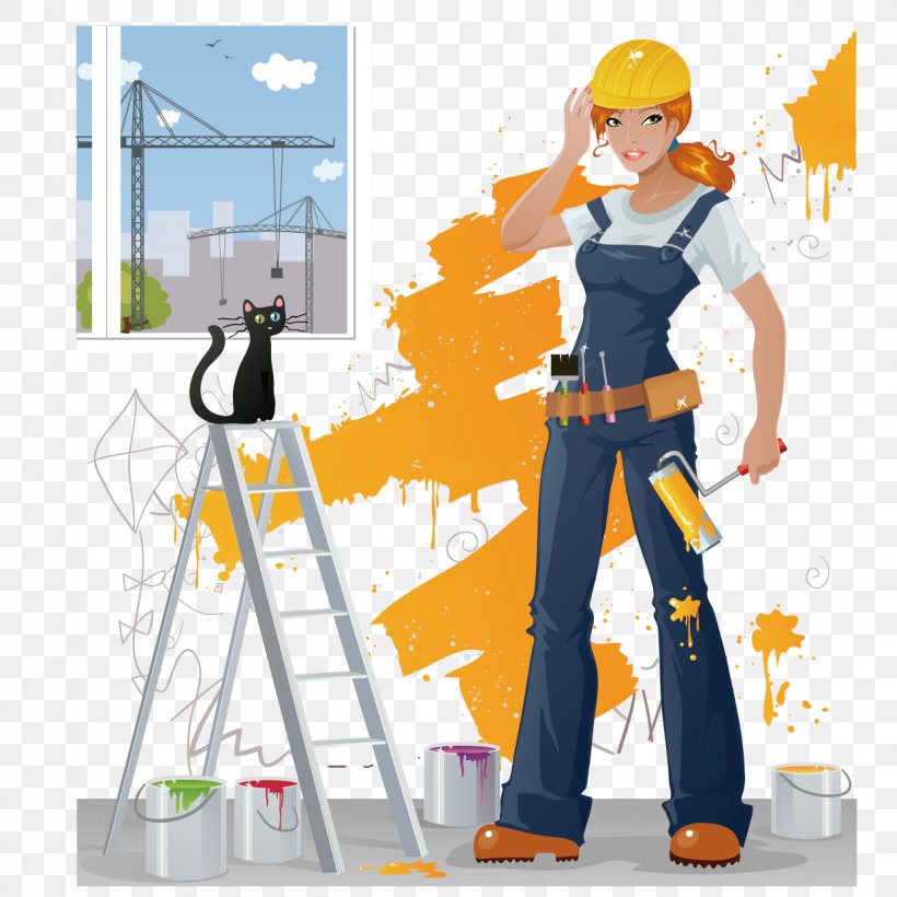 Painting Painter Female, PNG, 1240x1240px, Painting, Art, Cartoon, Clothing, Drawing Download Free