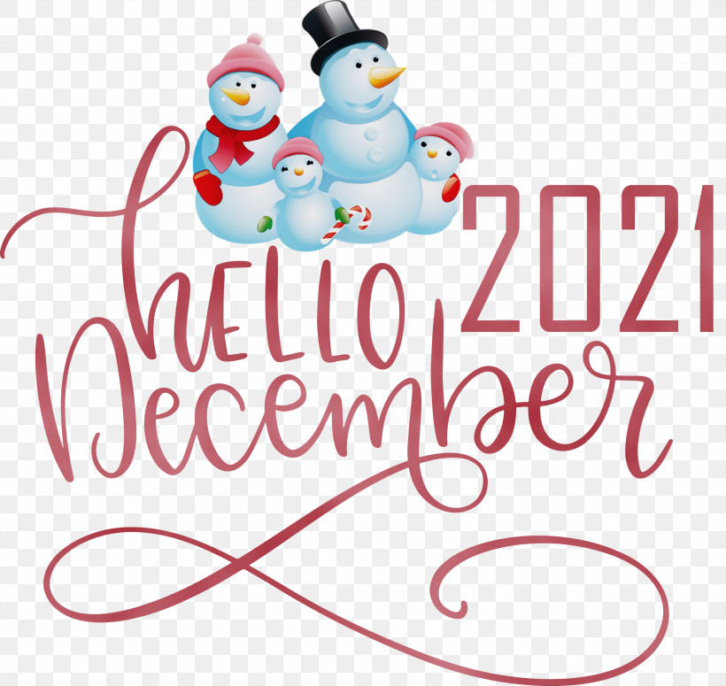 Christmas Day, PNG, 3000x2838px, Hello December, Calligraphy, Cartoon, Christmas Day, December Download Free