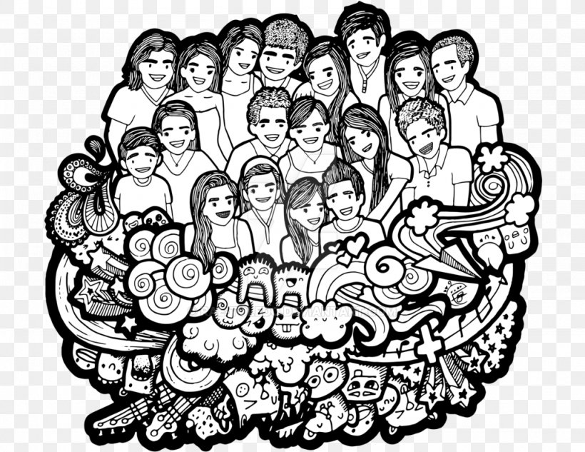 Drawing Line Art Social Group Family, PNG, 1024x791px, Drawing, Art, Black And White, Cartoon, Family Download Free