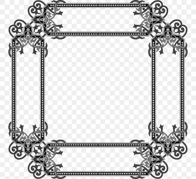 Black And White Frame, PNG, 750x750px, Picture Frames, Black And White, Borders And Frames, Chain, Drawing Download Free