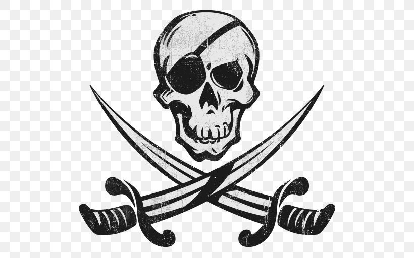 Piracy Logo Jolly Roger Vought F4U Corsair Grumman F4F Wildcat, PNG, 512x512px, Piracy, Banditry, Black And White, Black Spot, Bone Download Free