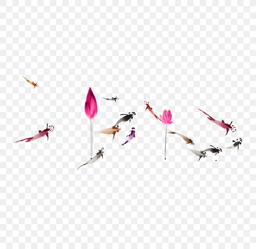 River Fish And Lotus, PNG, 800x800px, Designer, Fishing, Pink, Red, River Download Free