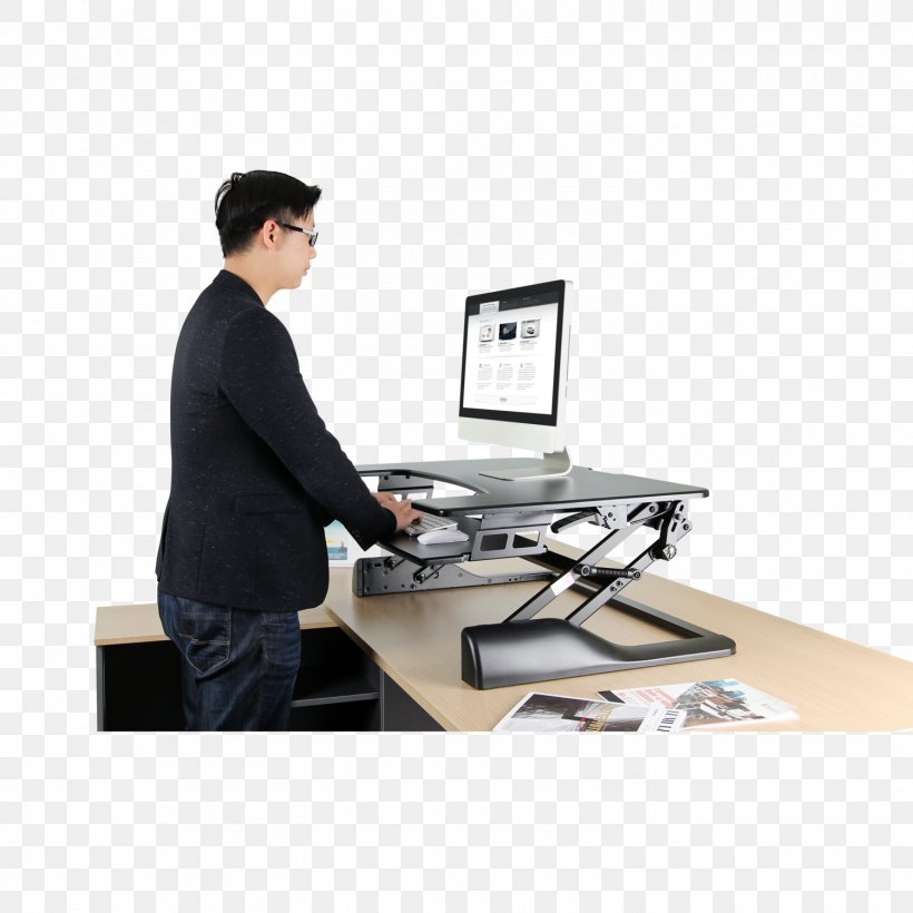 Sit-stand Desk Workstation Desktop Computers, PNG, 1500x1500px, Desk, Business, Computer, Computer Operator, Computer Professional Download Free