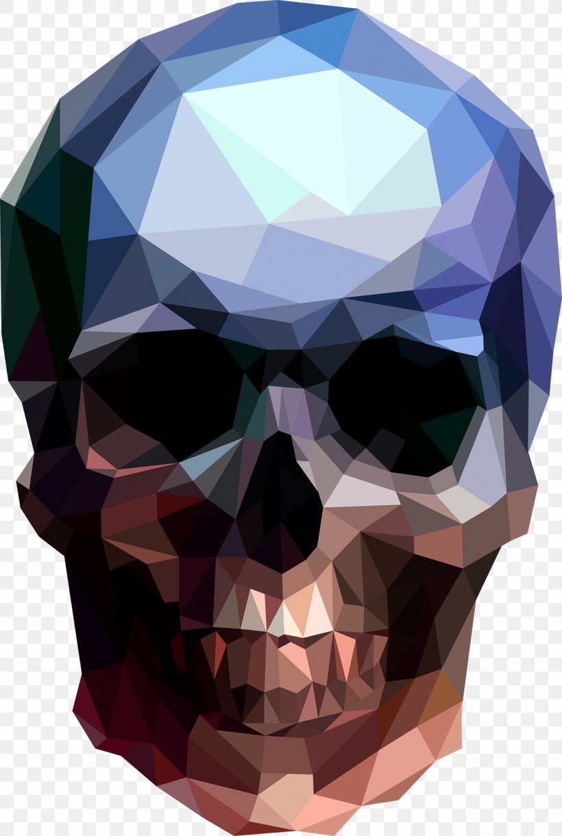 Skull Low Poly Polygon Illustration, PNG, 1300x1935px, Skull, Art, Bone, Digital Art, Facial Hair Download Free