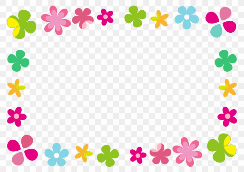 Colorful Clover And Flower Frame., PNG, 842x595px, Preschool, Area, Child, Flora, Floral Design Download Free