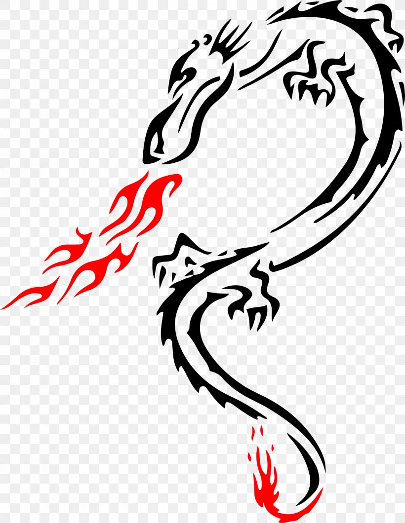 Dragon Fire Tattoo Clip Art, PNG, 1810x2340px, Dragon, Art, Artwork, Black And White, Calligraphy Download Free