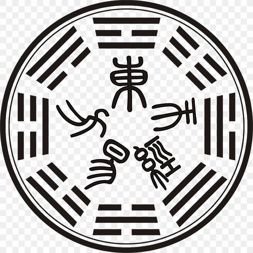 I Ching Four Symbols Yin And Yang Bagua Azure Dragon, PNG, 2083x2083px, I Ching, Area, Azure Dragon, Bagua, Black And White Download Free
