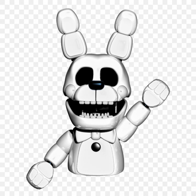 Five Nights At Freddy's 2 Five Nights At Freddy's: Sister Location Rabbit Hand Puppet, PNG, 894x894px, Rabbit, Animated Cartoon, Animatronics, Art, Black And White Download Free