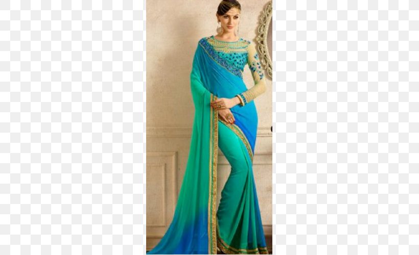 Gown Dress Shoulder Satin Sari, PNG, 500x500px, Gown, Aqua, Blue, Day Dress, Dress Download Free