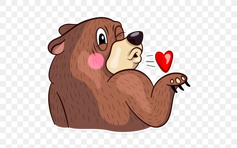 Bear Sticker Telegram Mammal Dog, PNG, 512x512px, Bear, Beaver, Carnivoran, Cartoon, Dog Download Free
