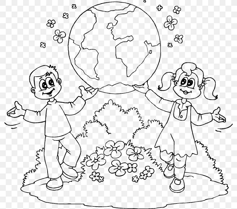 Earth Day Coloring Book Child Planet, PNG, 790x723px, Watercolor, Cartoon, Flower, Frame, Heart Download Free