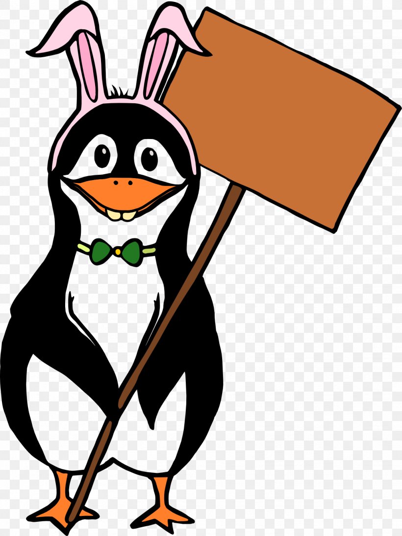 Penguin Easter Bunny Vector Graphics Humour Rabbit, PNG, 1437x1920px, Penguin, Artwork, Beak, Bird, Cartoon Download Free