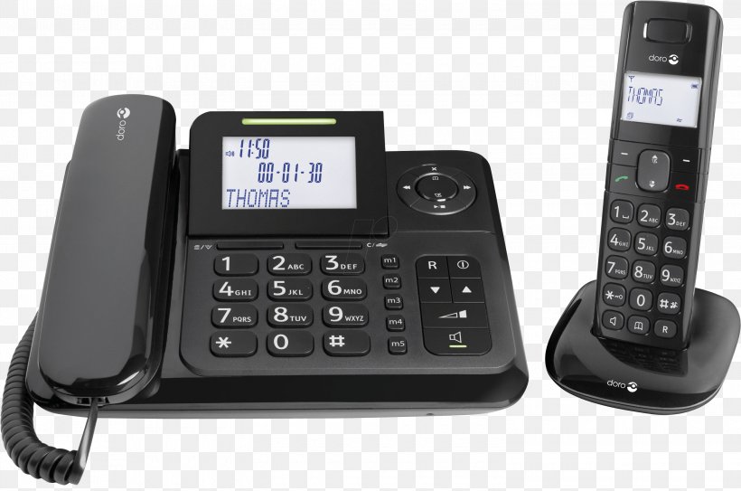 Doro Comfort 4005 Cordless Telephone Digital Enhanced Cordless Telecommunications Doro PhoneEasy 100w, PNG, 3000x1987px, Doro Comfort 4005, Answering Machine, Answering Machines, Caller Id, Communication Download Free