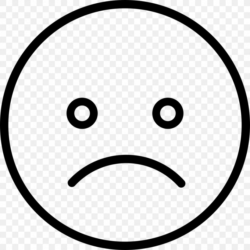 Smiley Emoticon Sadness Clip Art Image, PNG, 980x980px, Smiley, Area, Black And White, Drawing, Emoticon Download Free