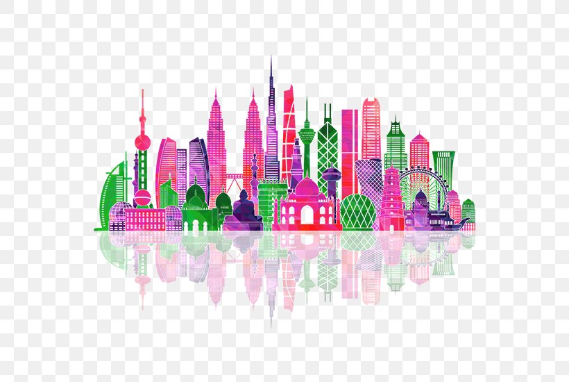 Asia Skyline Silhouette Illustration, PNG, 550x550px, Asia, City, Cityscape, Drawing, Landmark Download Free