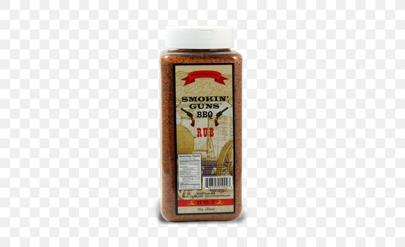 Barbecue Smokin' Guns BBQ & Catering Spice Rub Ingredient, PNG, 500x500px, Barbecue, Bottle, Flavor, Heat, Ingredient Download Free