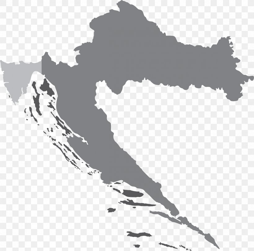 Croatia Vector Map, PNG, 1200x1187px, Croatia, Black, Black And White, Blank Map, Country Download Free