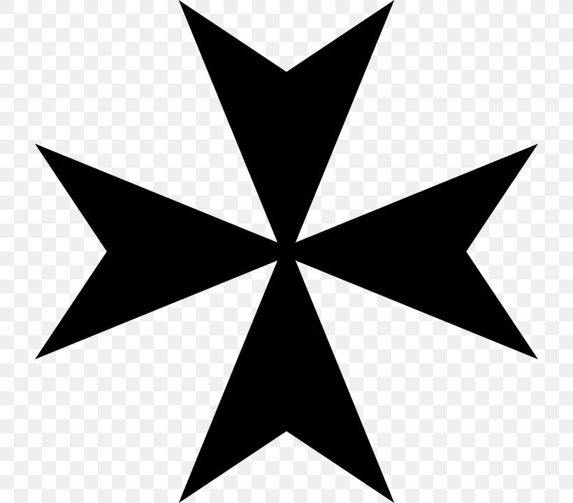 Maltese Cross Malta Christian Cross Symbol, PNG, 720x720px, Maltese Cross, Area, Black, Black And White, Chi Rho Download Free