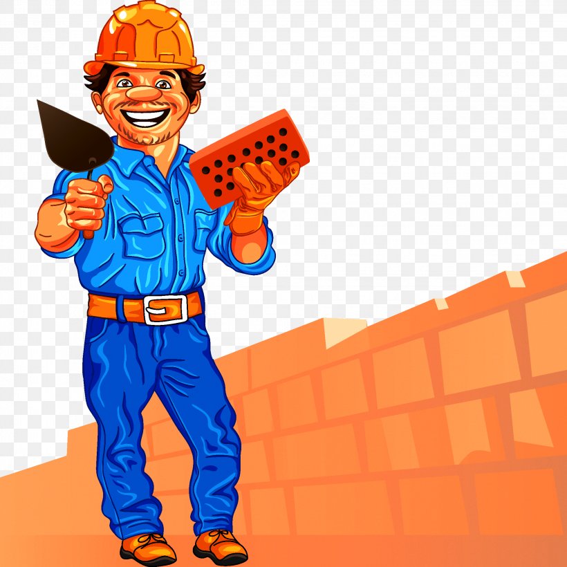 Bricklayer Masonry Clip Art, PNG, 2244x2244px, Bricklayer, Brick, Cartoon, Construction Worker, Drawing Download Free