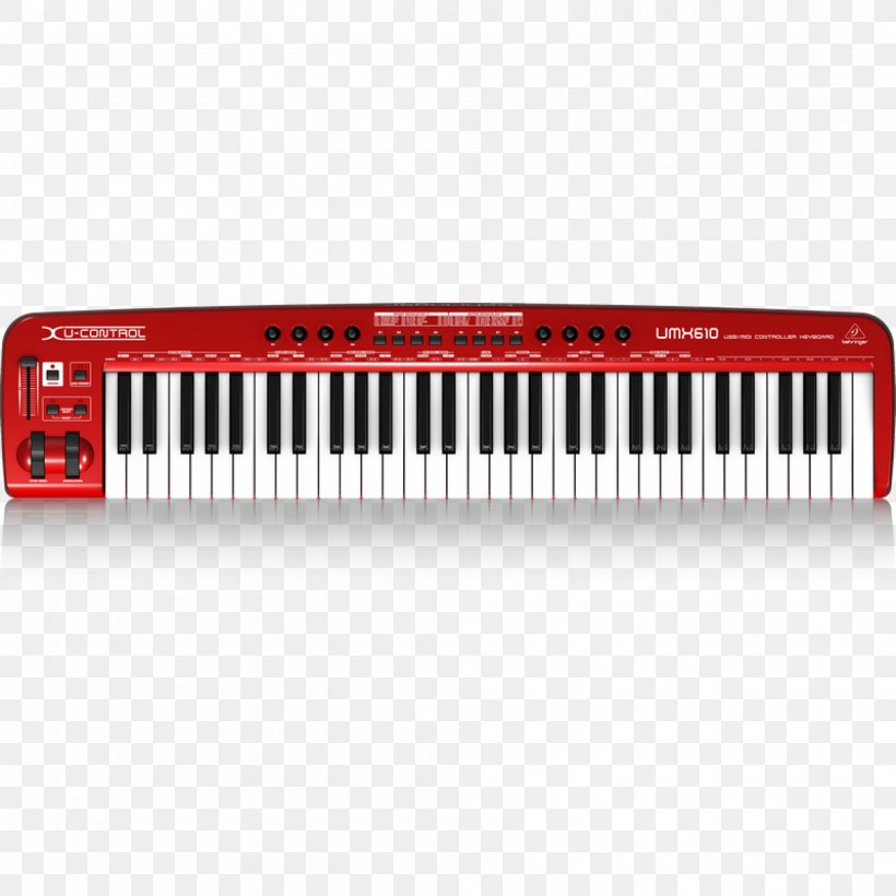 Behringer UMX610 USB/MIDI Keyboard Controller MIDI Controllers, PNG, 2000x2000px, Midi Controllers, Analog Synthesizer, Behringer, Controller, Digital Piano Download Free
