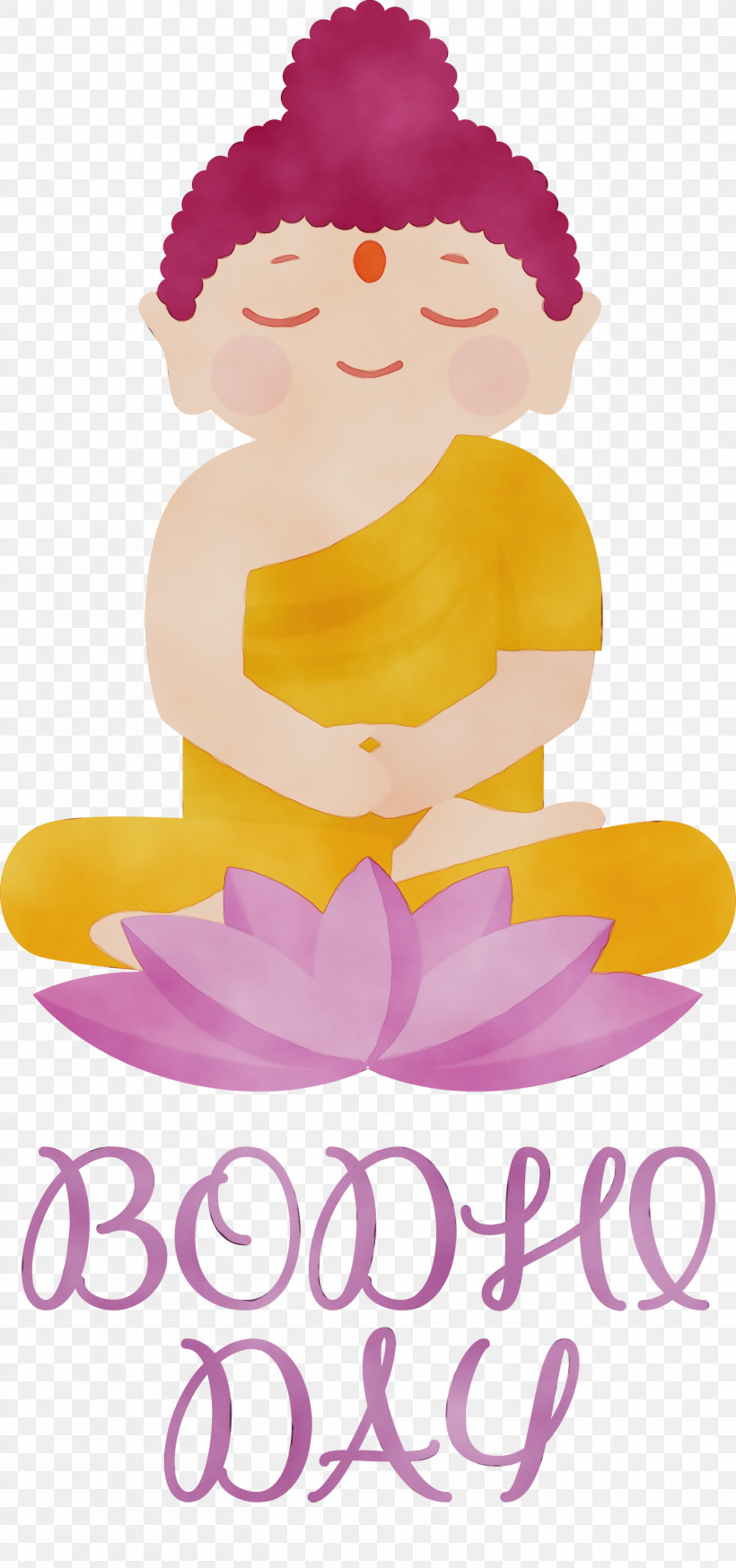 Cartoon Character Petal Flower Happiness, PNG, 1407x3000px, Bodhi Day, Cartoon, Character, Flower, Happiness Download Free