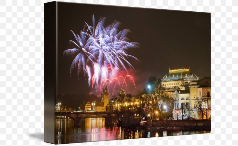 Prague Fireworks New Year's Eve Gallery Wrap, PNG, 650x502px, Prague, Art, Canvas, Czech Republic, Event Download Free