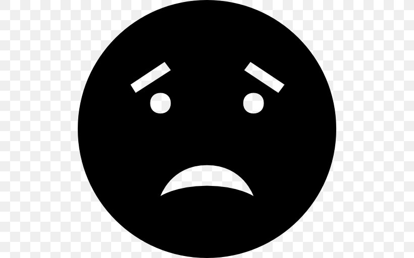 Emoticon Smiley Sadness Clip Art, PNG, 512x512px, Emoticon, Black, Black And White, Crying, Emoji Download Free