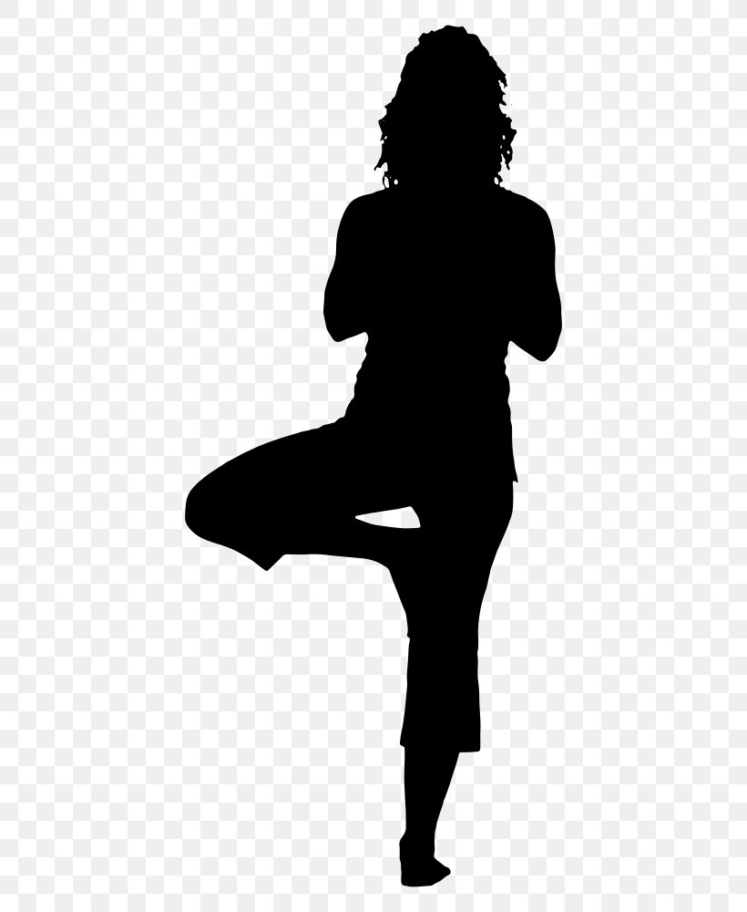 Yoga Silhouette Clip Art, PNG, 438x1000px, Yoga, Black And White, Drawing, Exercise, Joint Download Free