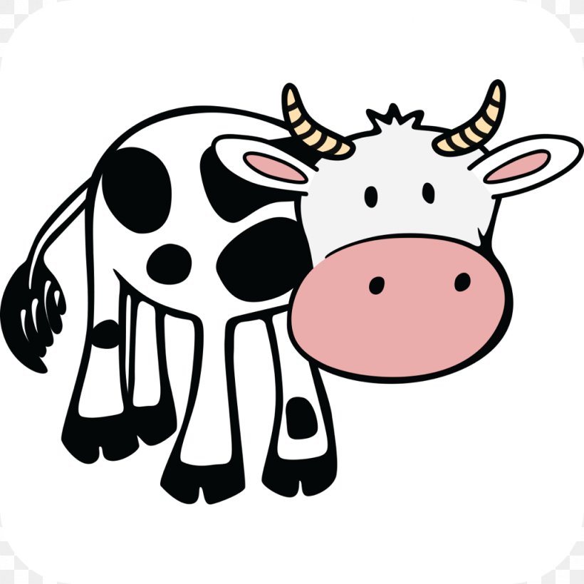 Beef Cattle Dairy Cattle Clip Art, PNG, 1024x1024px, Beef Cattle, Artwork, Black And White, Cartoon, Cattle Download Free