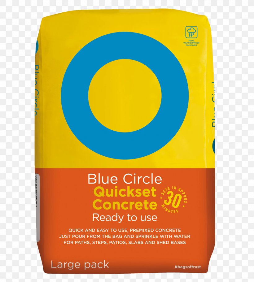 Blue Circle Quick Set Concrete Cement Brand Product, PNG, 1080x1200px, Cement, Brand, Concrete, Orange, Yellow Download Free