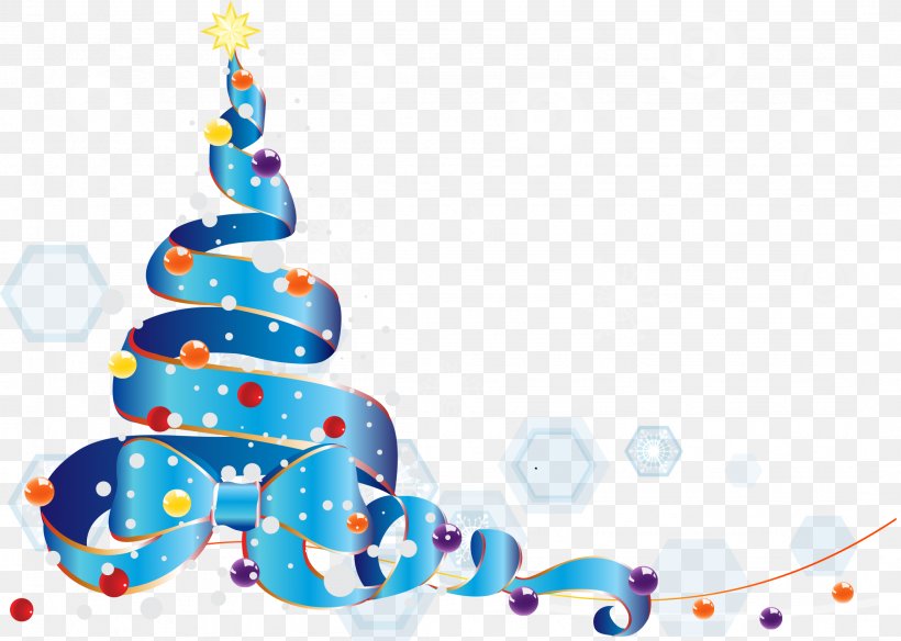 Blue Ribbon Christmas Tree Vector, PNG, 2156x1538px, Christmas, Blue, Christmas Decoration, Christmas Ornament, Christmas Tree Download Free