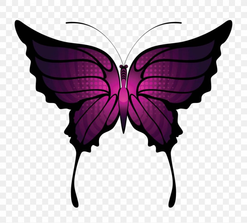 Butterfly Royalty-free Clip Art, PNG, 1000x904px, Butterfly, Brush Footed Butterfly, Insect, Invertebrate, Magenta Download Free