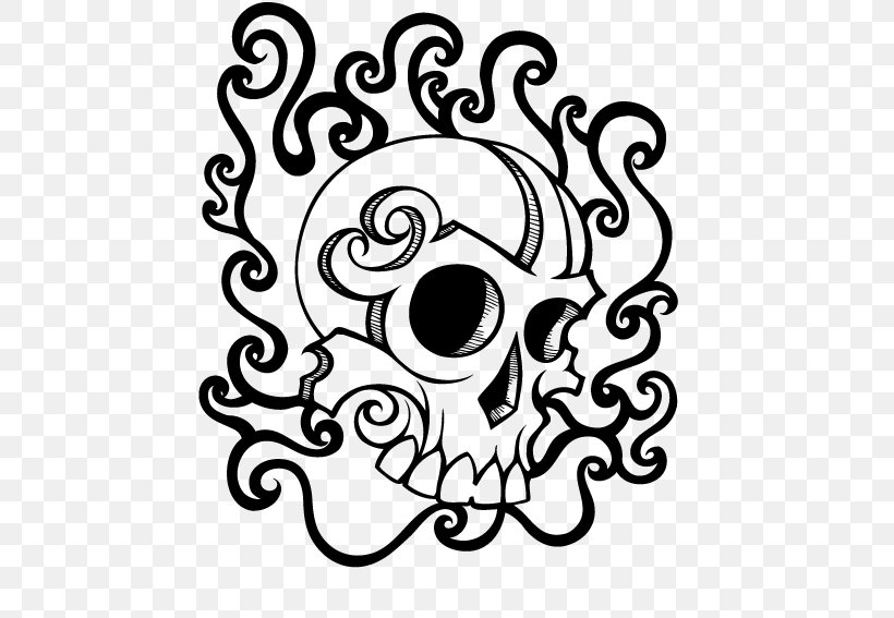 Flame Skull Royalty-free, PNG, 567x567px, Flame, Art, Black And White, Drawing, Flower Download Free