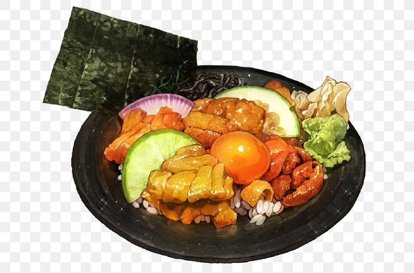Sushi Japanese Cuisine Food Japanese Curry Asian Cuisine, PNG, 690x541px, Watercolor, Cartoon, Flower, Frame, Heart Download Free