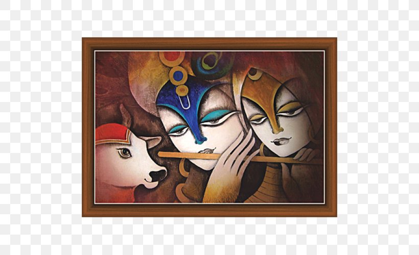 Radha Krishna Oil Painting, PNG, 500x500px, Krishna, Acrylic Paint, Art, Artwork, Canvas Download Free