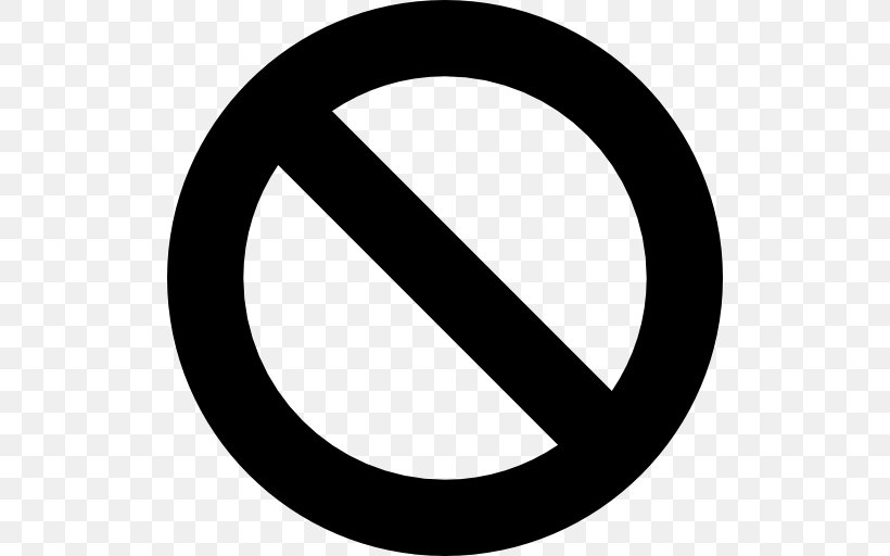 No Symbol Sign, PNG, 512x512px, No Symbol, Ban, Black And White, Logo, Oval Download Free