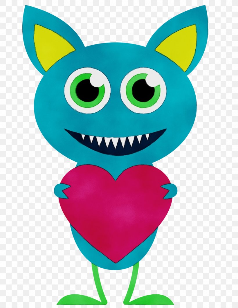 Happy Valentines Day, PNG, 927x1200px, Watercolor, Blog, Cartoon, Girl Monster, Green Download Free