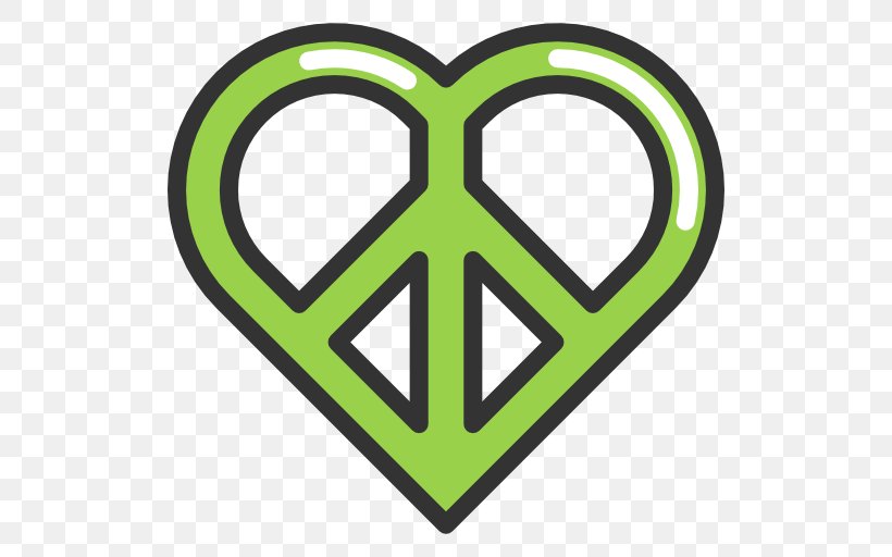 Peace Symbols Hippie, PNG, 512x512px, Peace Symbols, Area, Green, Heart, Hippie Download Free