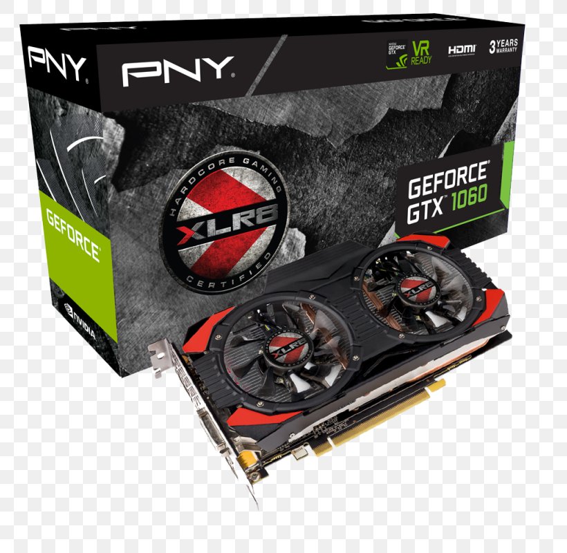 Graphics Cards & Video Adapters NVIDIA GeForce GTX 1050 Ti PNY GeForce GTX 1060 XLR8 OC GAMING GeForce GTX 1060 6GB GDDR5 英伟达精视GTX, PNG, 800x800px, Graphics Cards Video Adapters, Cable, Computer Component, Computer Cooling, Conventional Pci Download Free
