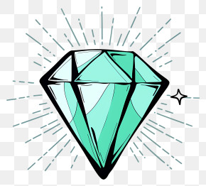 Diamond Outline - Shining Diamond Gem PNG