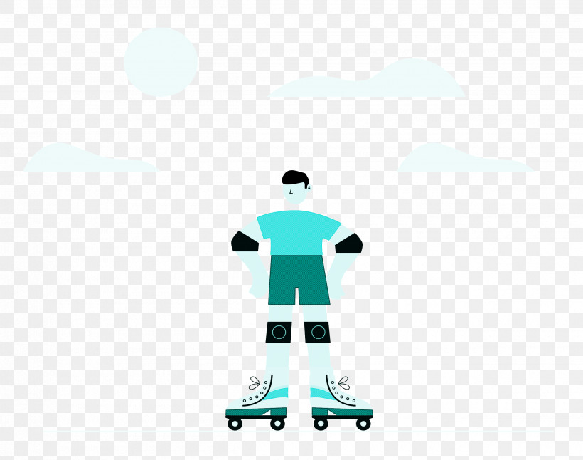 Roller Skating Sports Outdoor, PNG, 2500x1970px, Roller Skating, Cartoon, Equipment, Green, Logo Download Free
