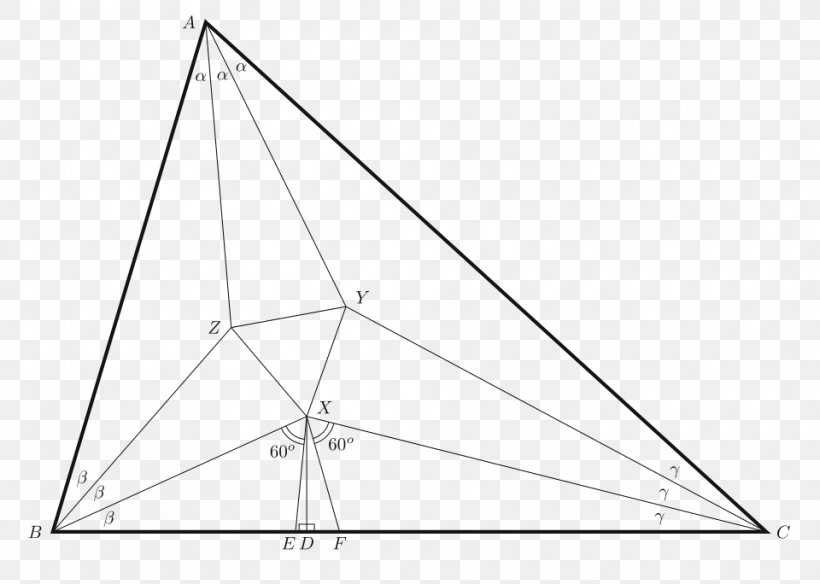 Triangle Morley's Trisector Theorem Angle Trisection, PNG, 960x684px, Triangle, Angle Bisector Theorem, Angle Trisection, Area, Black And White Download Free