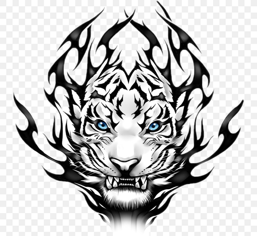 White Tiger Martial Arts Tattoo Clip Art, PNG, 738x753px, Tiger, Art, Big Cats, Black, Black And White Download Free