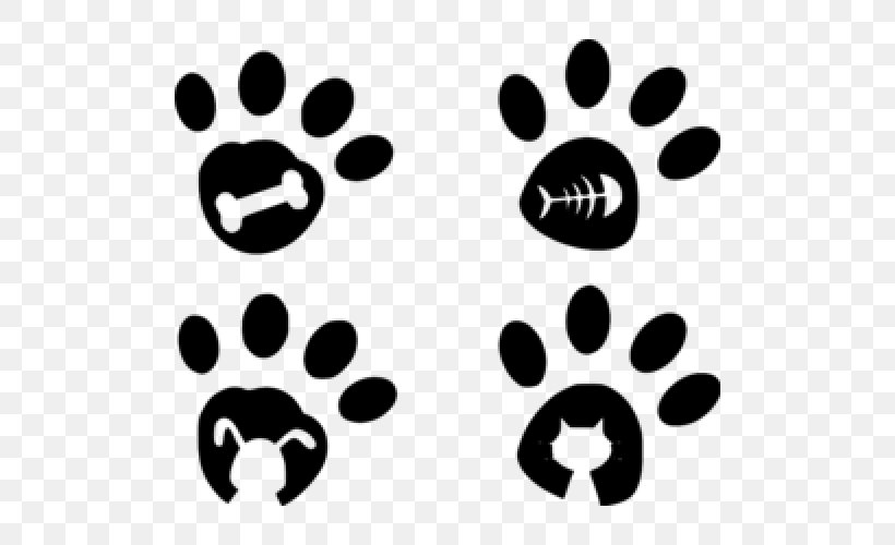 Cat Dog Paw, PNG, 500x500px, Cat, Animal, Black, Black And White, Dog Download Free