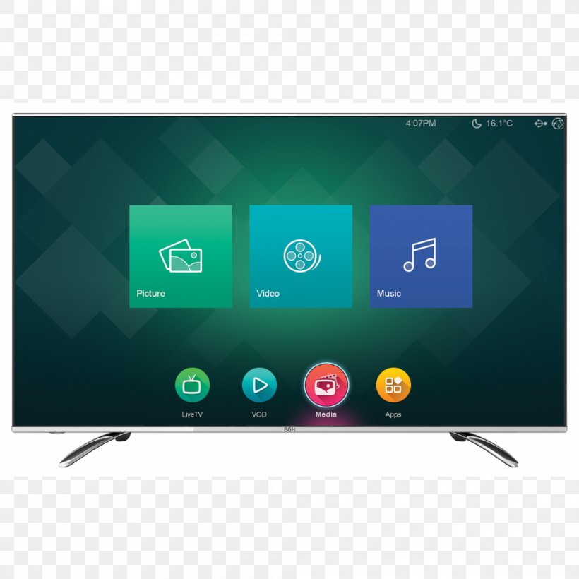 Smart TV LED-backlit LCD 1080p Television BGH, PNG, 1000x1000px, 4k Resolution, Smart Tv, Advertising, Bgh, Brand Download Free