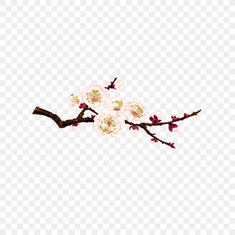 Plum Blossom Download, PNG, 1417x1417px, Plum Blossom, Blossom, Branch, Cherry Blossom, Coreldraw Download Free